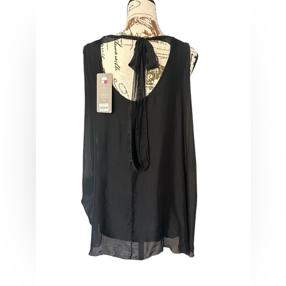Tina Stephen’s NWT tie back silk tank made in Italy- One Size - Picture 2 of 10
